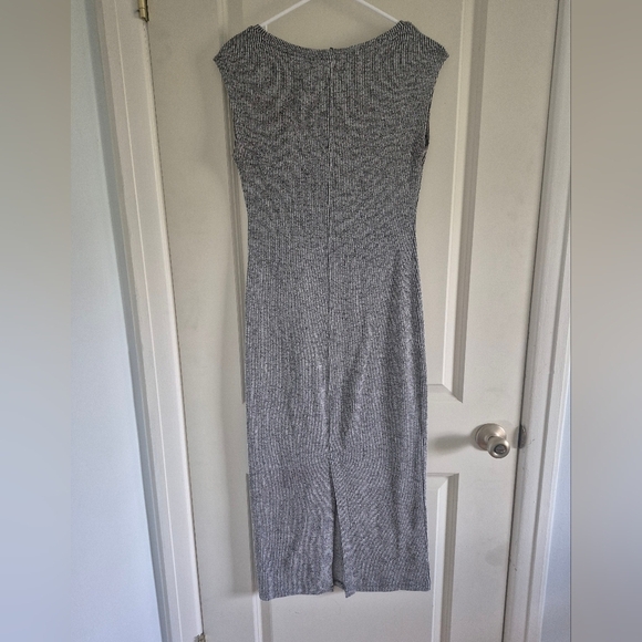 Lou & Grey Loft Sleeveless Gray A Line Soft Midi Dress - Picture 3 of 6